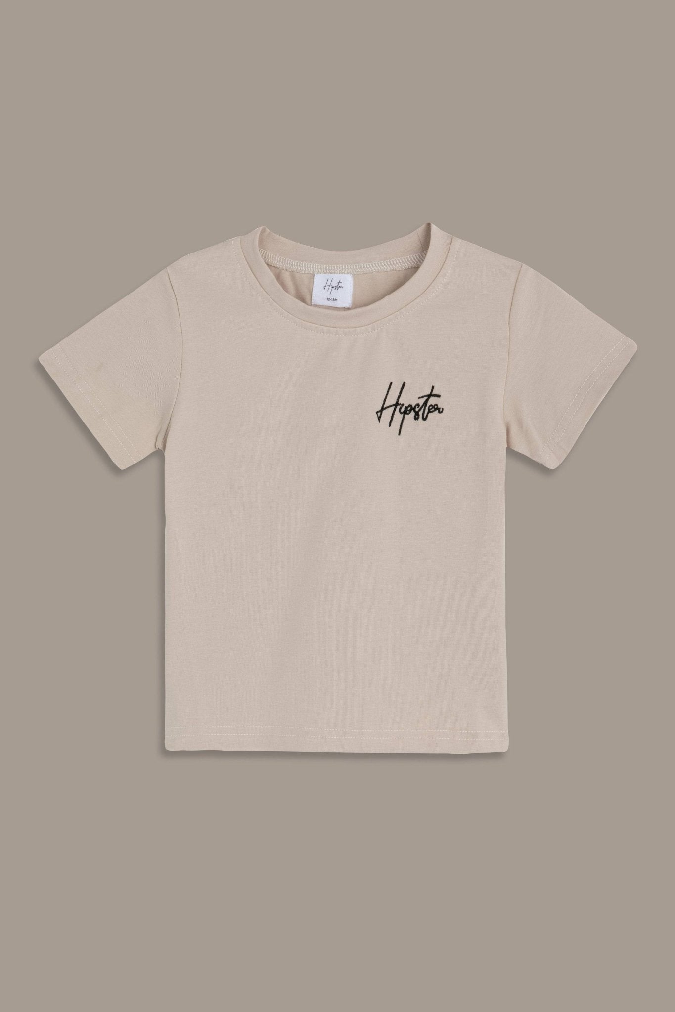 טישרט בייסיק קצרה בז - Hipster