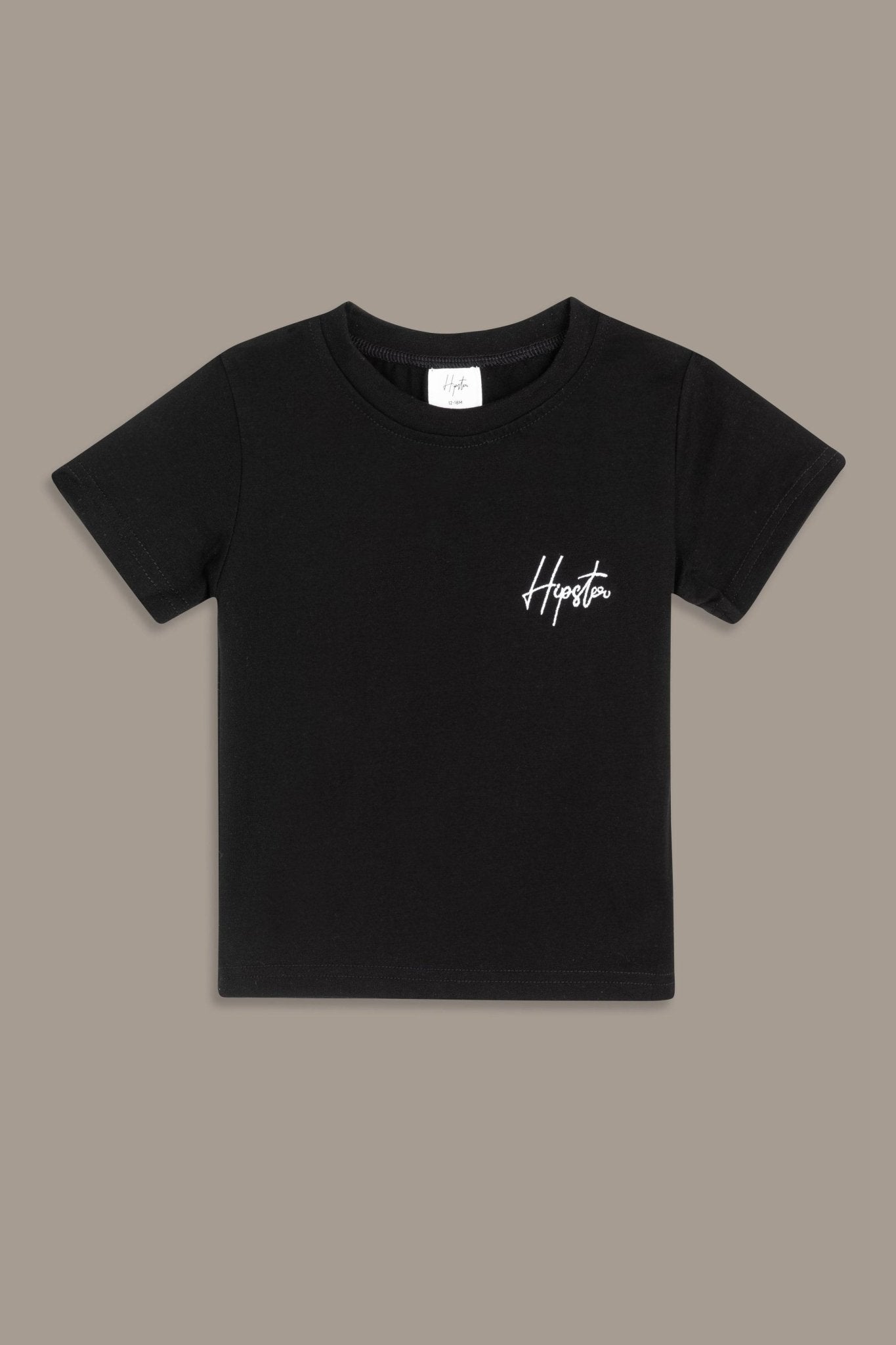 טישרט בייסיק קצרה שחורה - Hipster