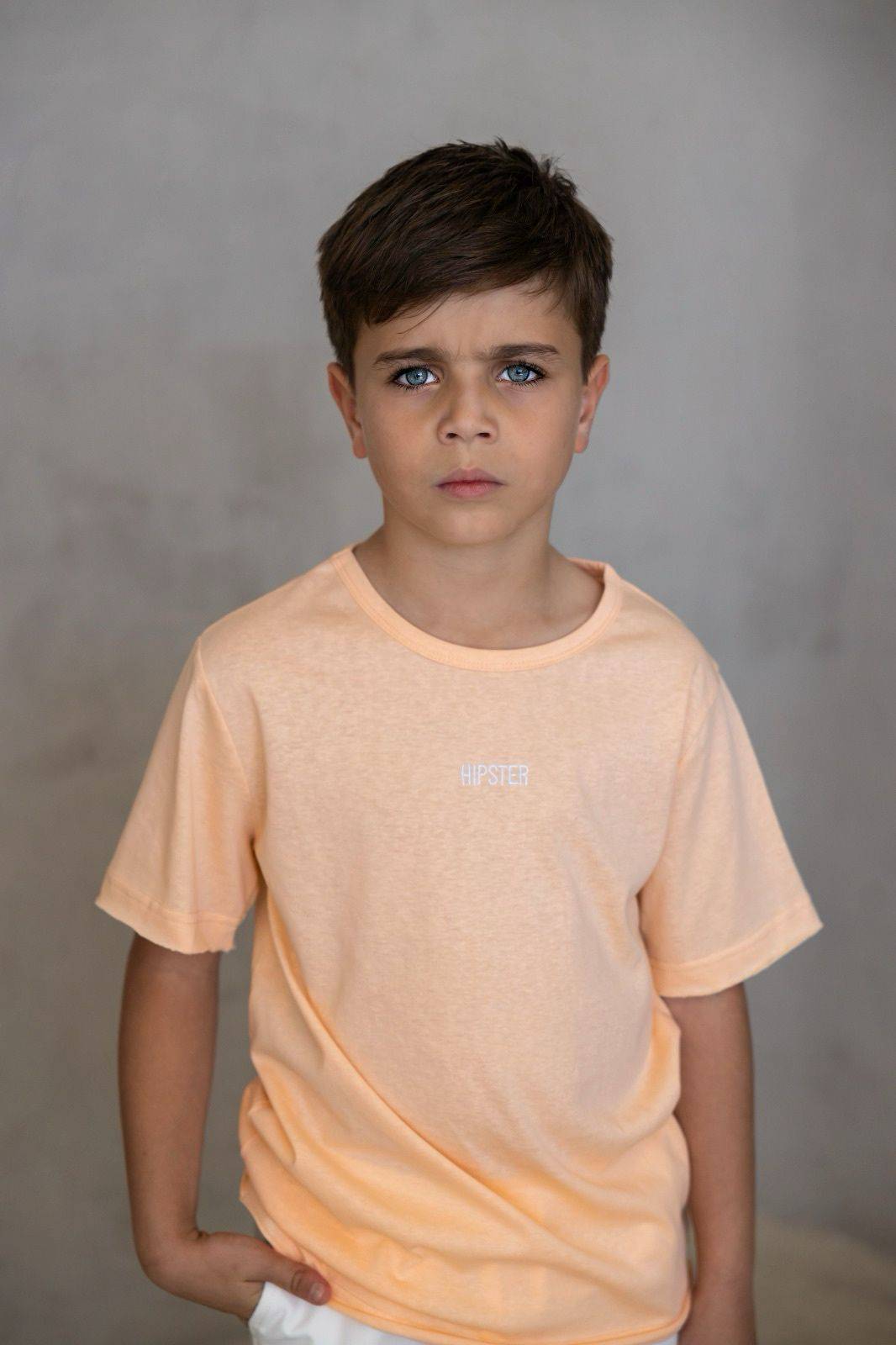 טישרט פשתן מגורד אפרסק - Hipster