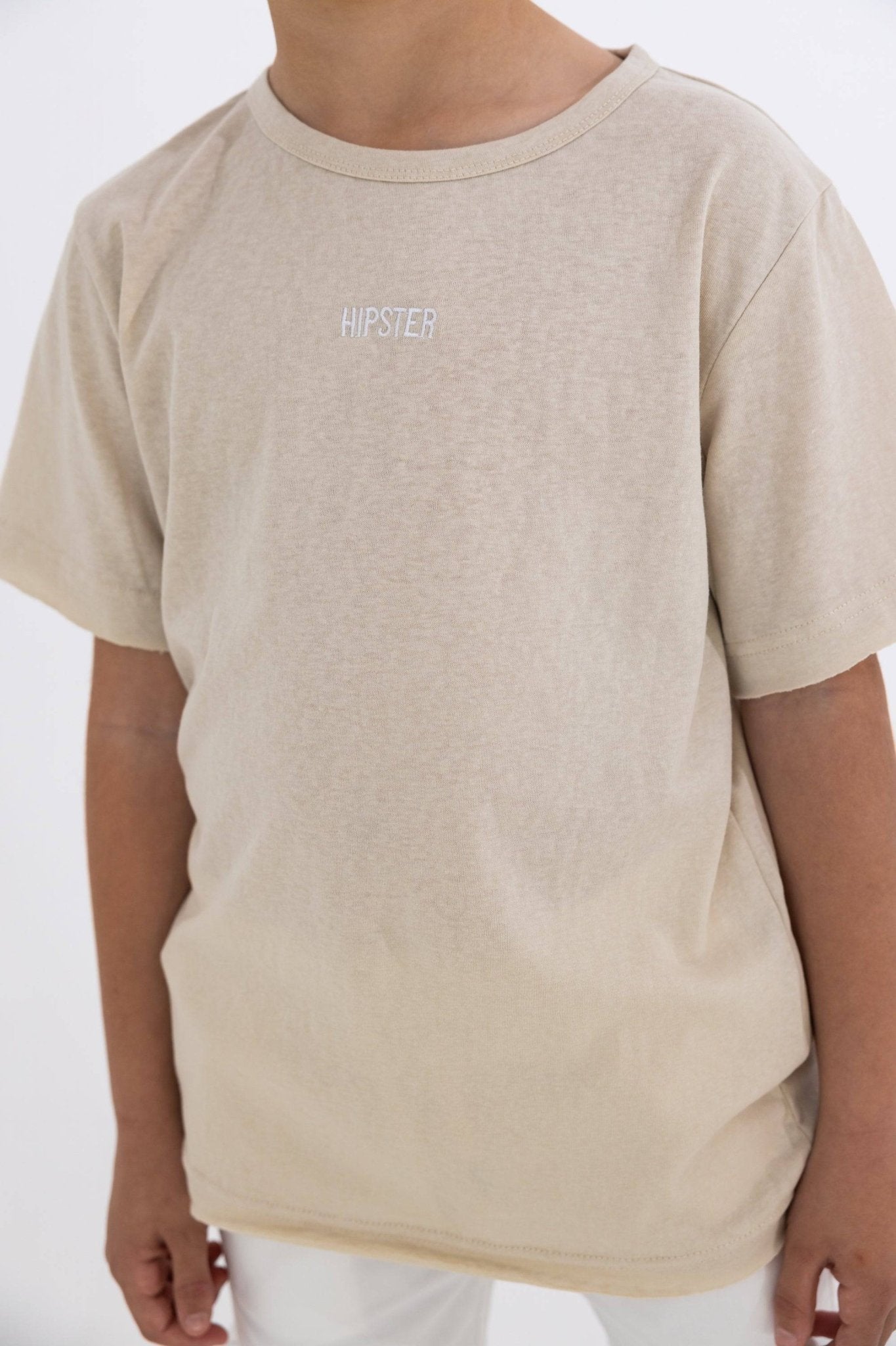 טישרט פשתן מגורד בז - Hipster