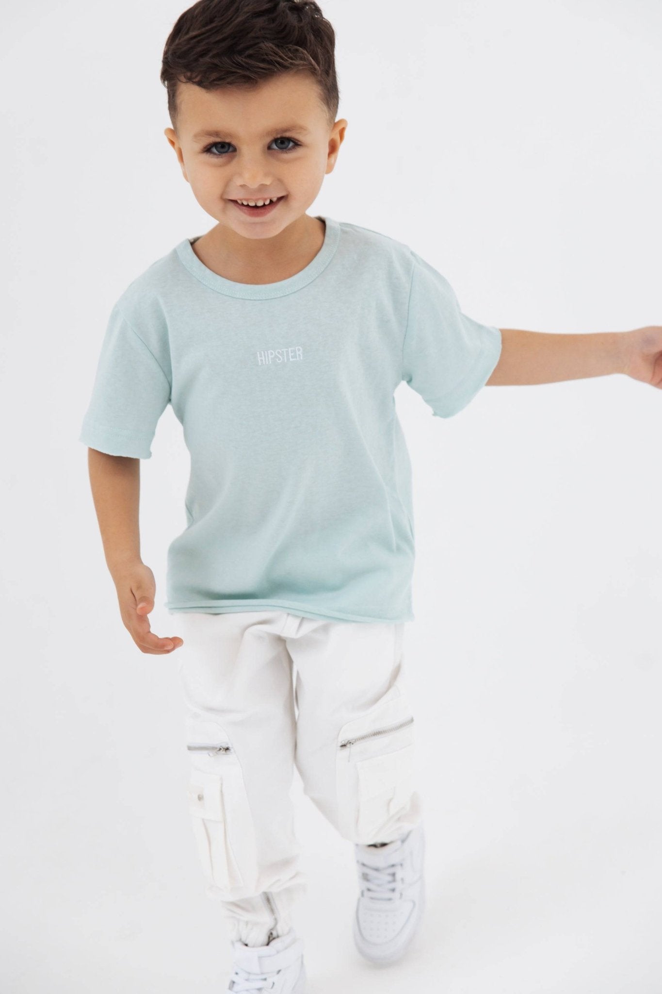 טישרט פשתן מגורד תכלת - Hipster