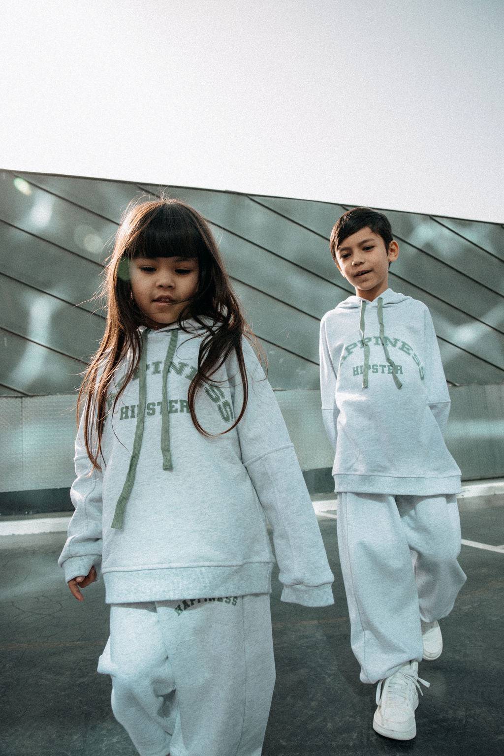 קפוצ'ון HAPPINESS אפור - Hipster