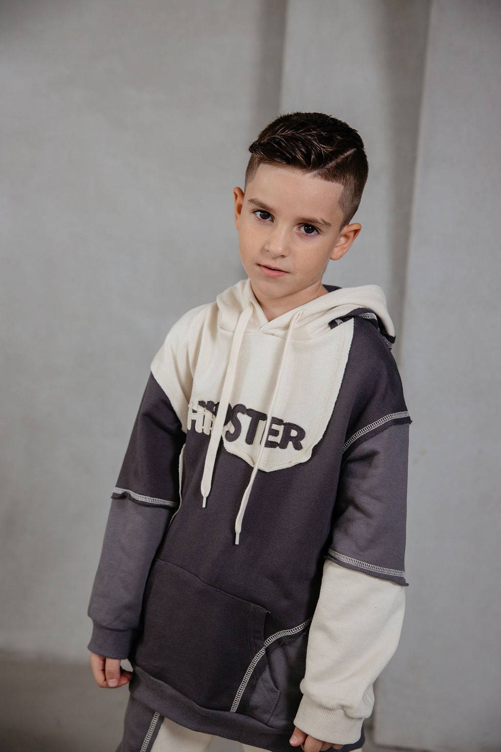 קפוצון ניק משולב אפור - Hipster