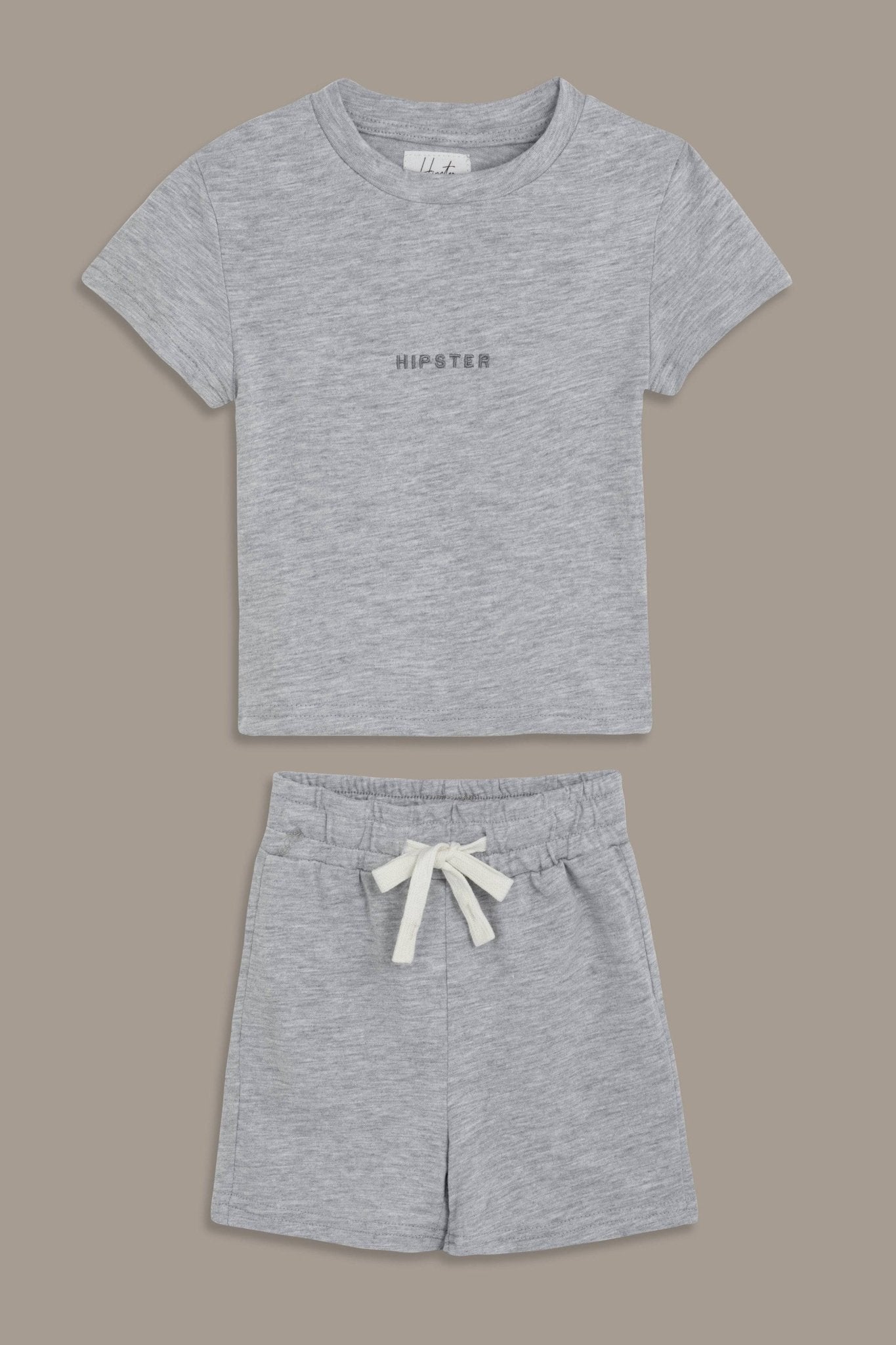 חליפת בייסיק קצרה אפורה - Hipster