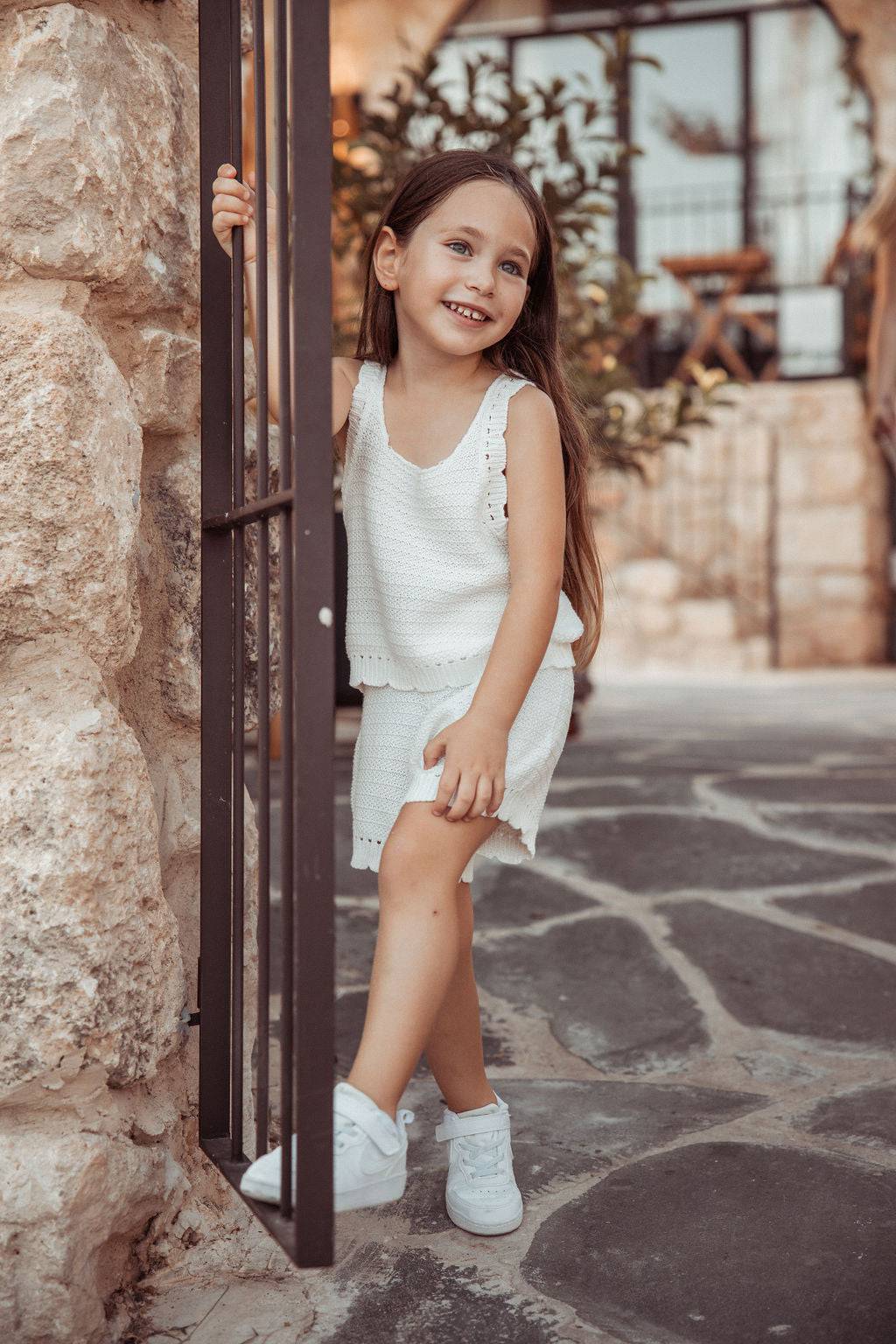 חליפת סרוגה לבנה - Hipster