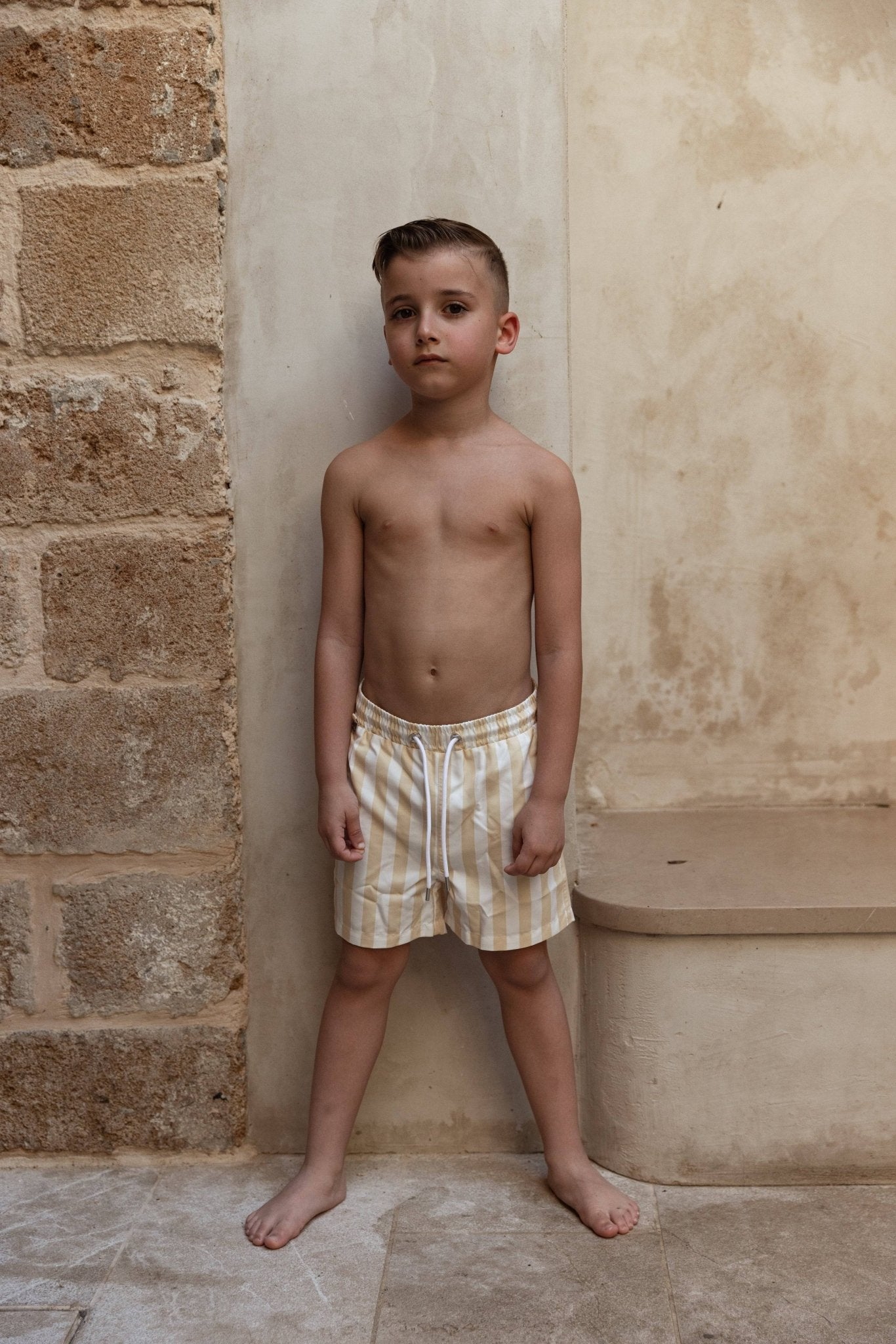 מכנס בגד ים פסים צהוב - Hipster