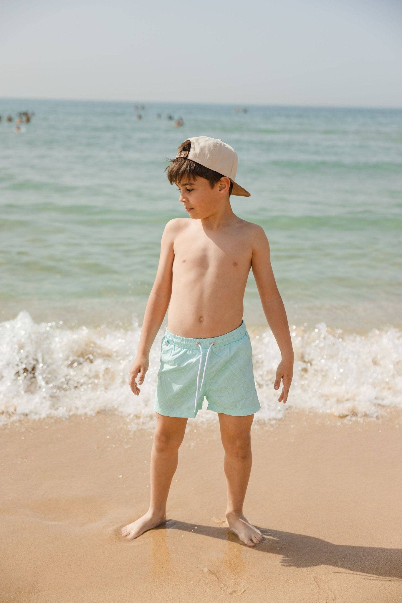 מכנס בגד ים מעויינים תכלת - Hipster