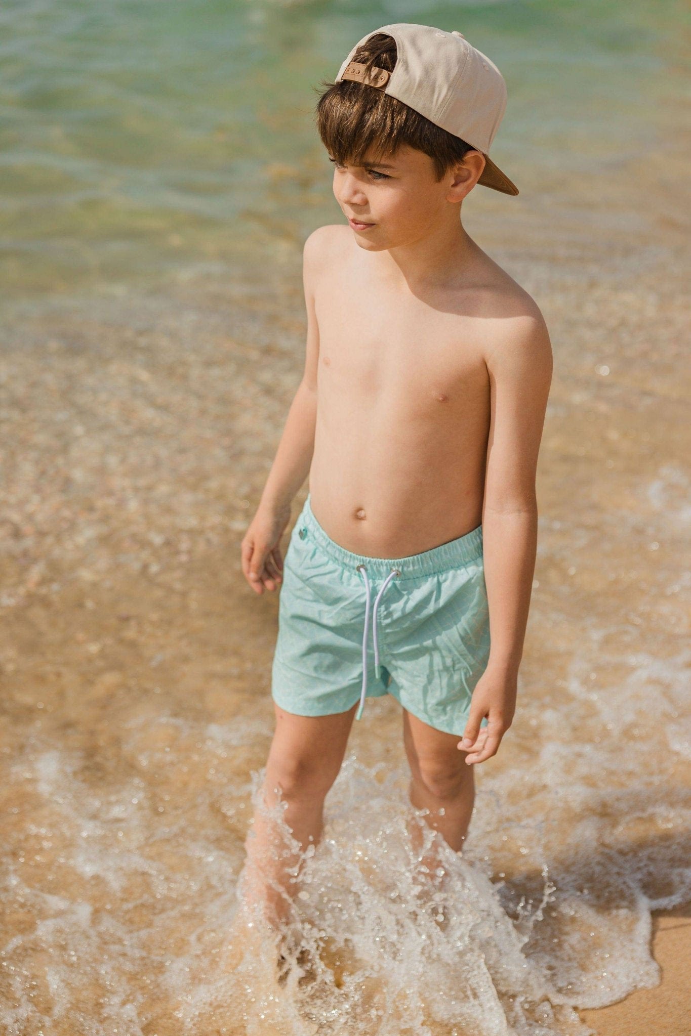 מכנס בגד ים מעויינים תכלת - Hipster