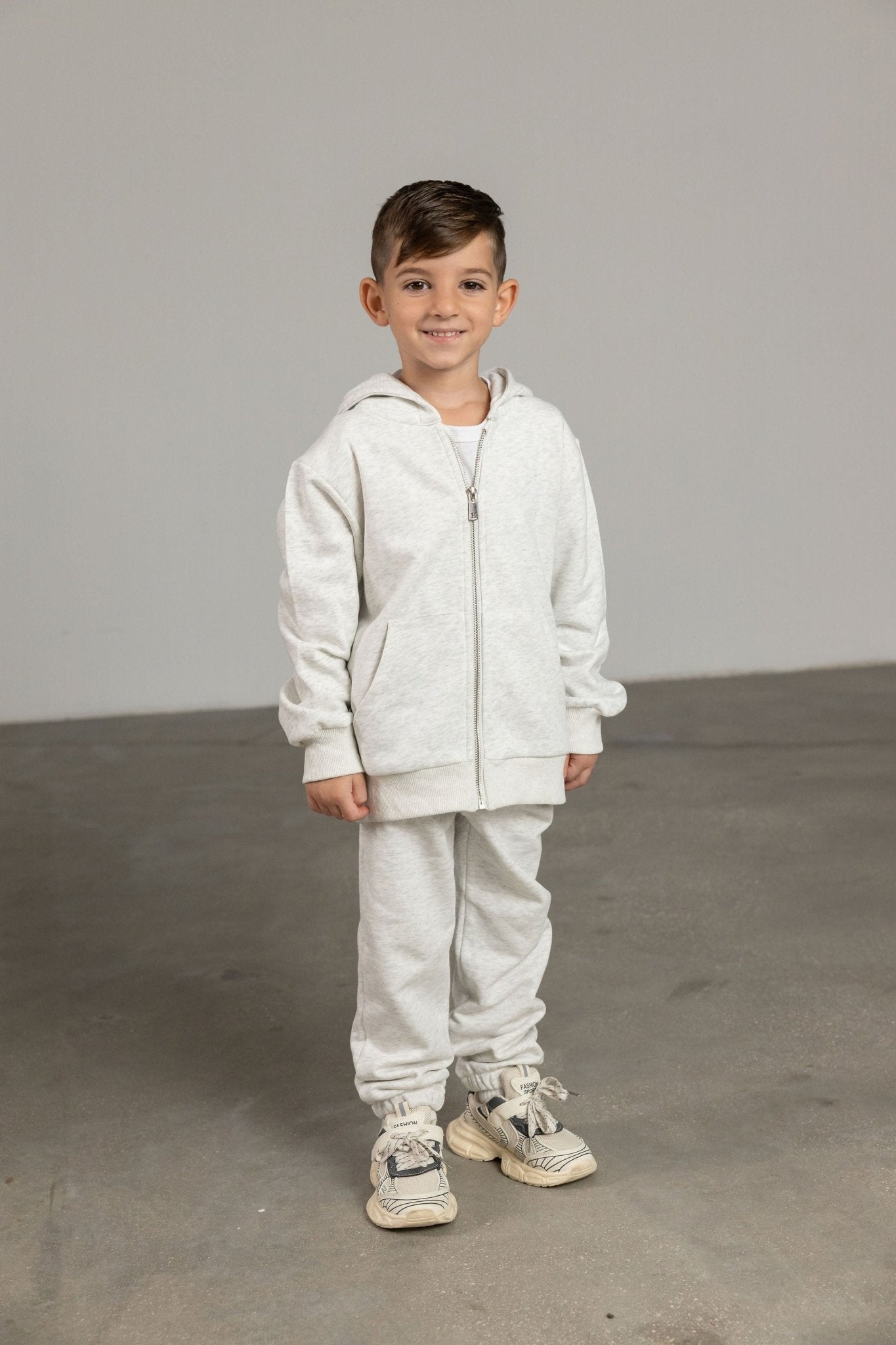 מכנס בייסיק ארוך אפור מלאנז - Hipster