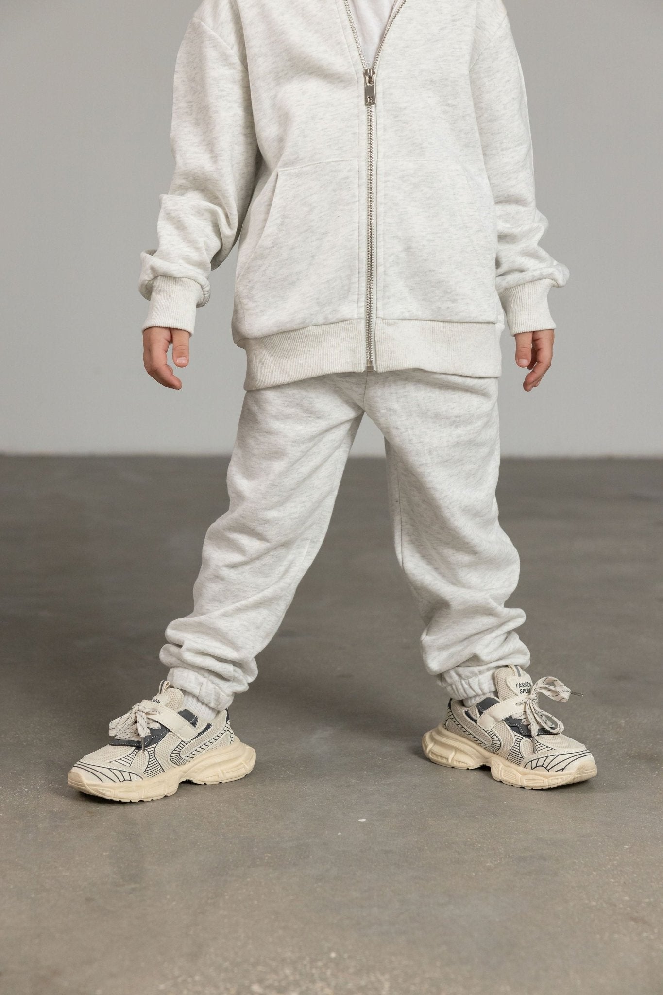 מכנס בייסיק ארוך אפור מלאנז - Hipster