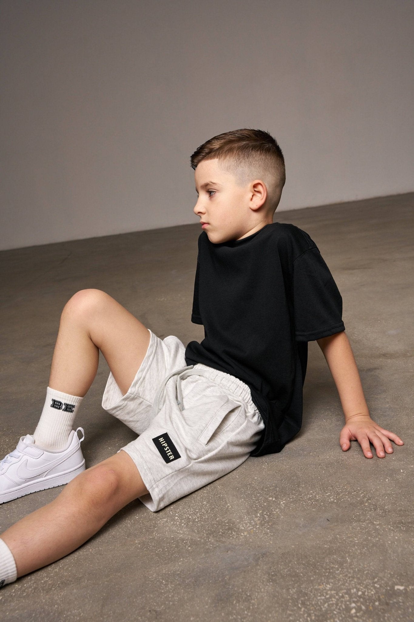 מכנס בייסיק קצר אפור מלאנז - Hipster