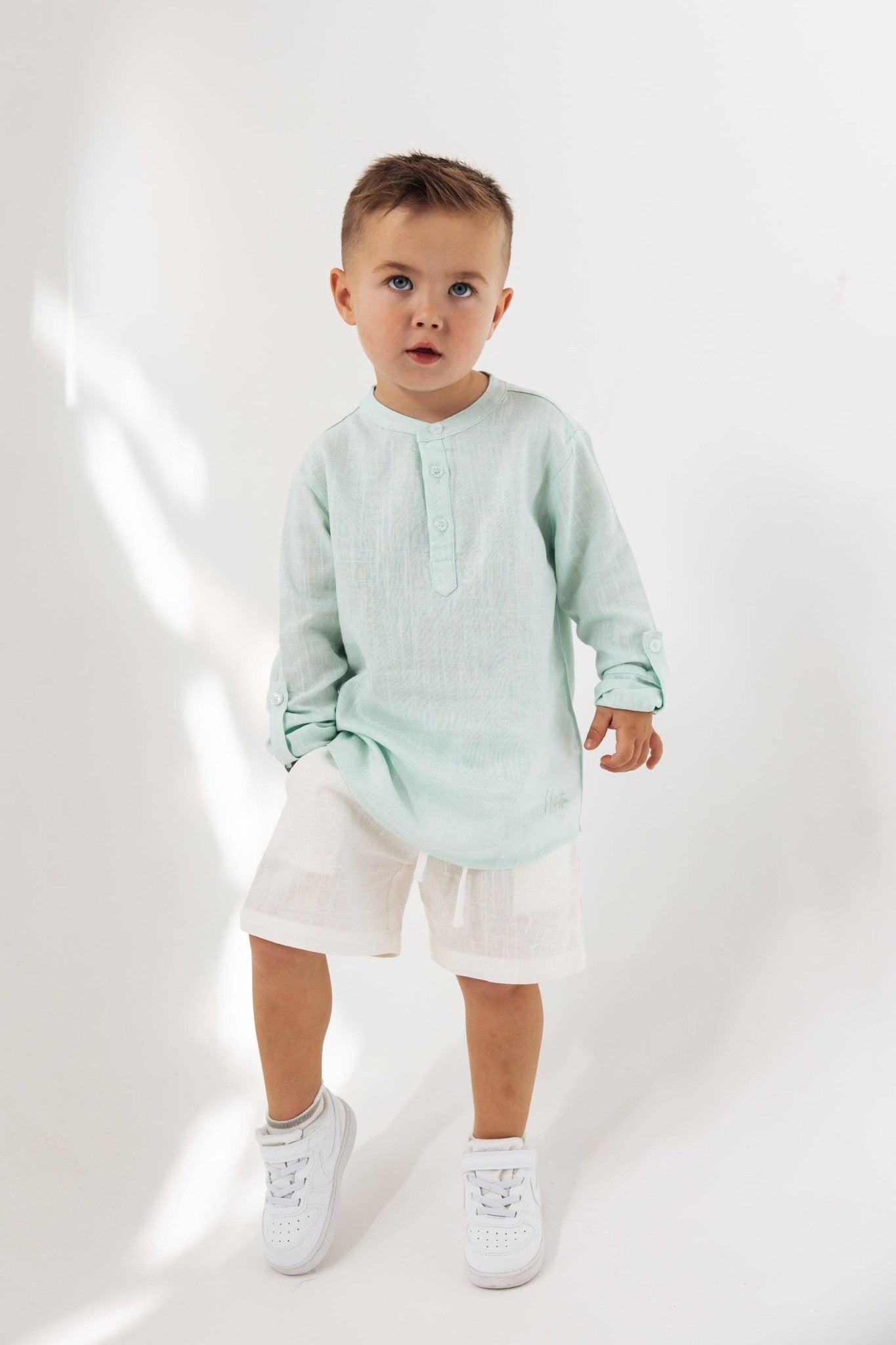 מכנס פשתן קצר לבן - Hipster