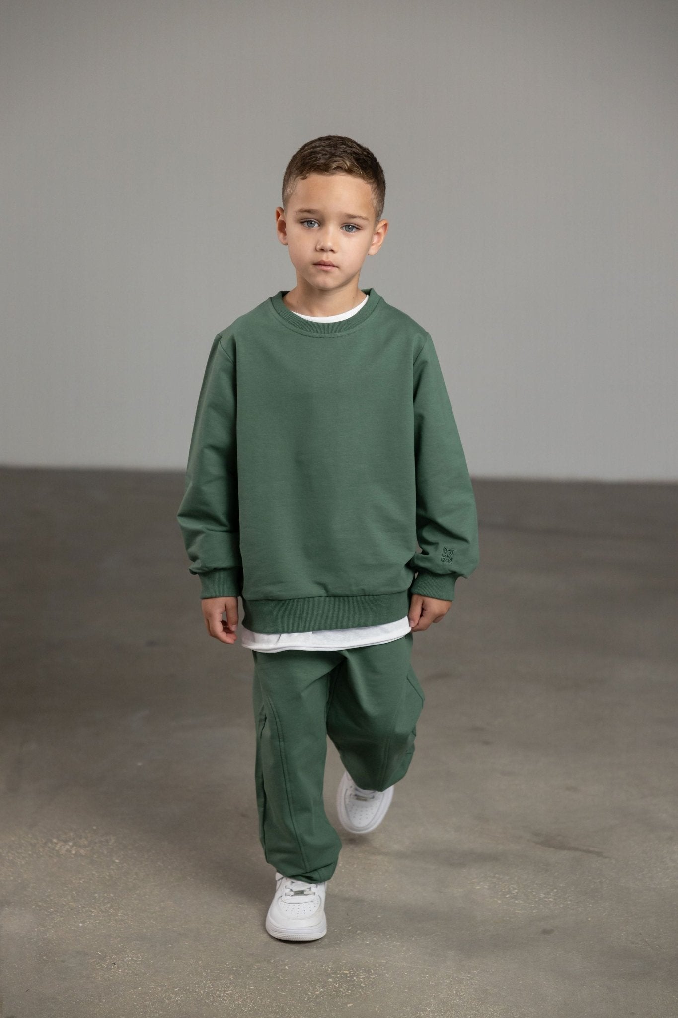 מכנס ירוק עם רקמת לוגו - Hipster