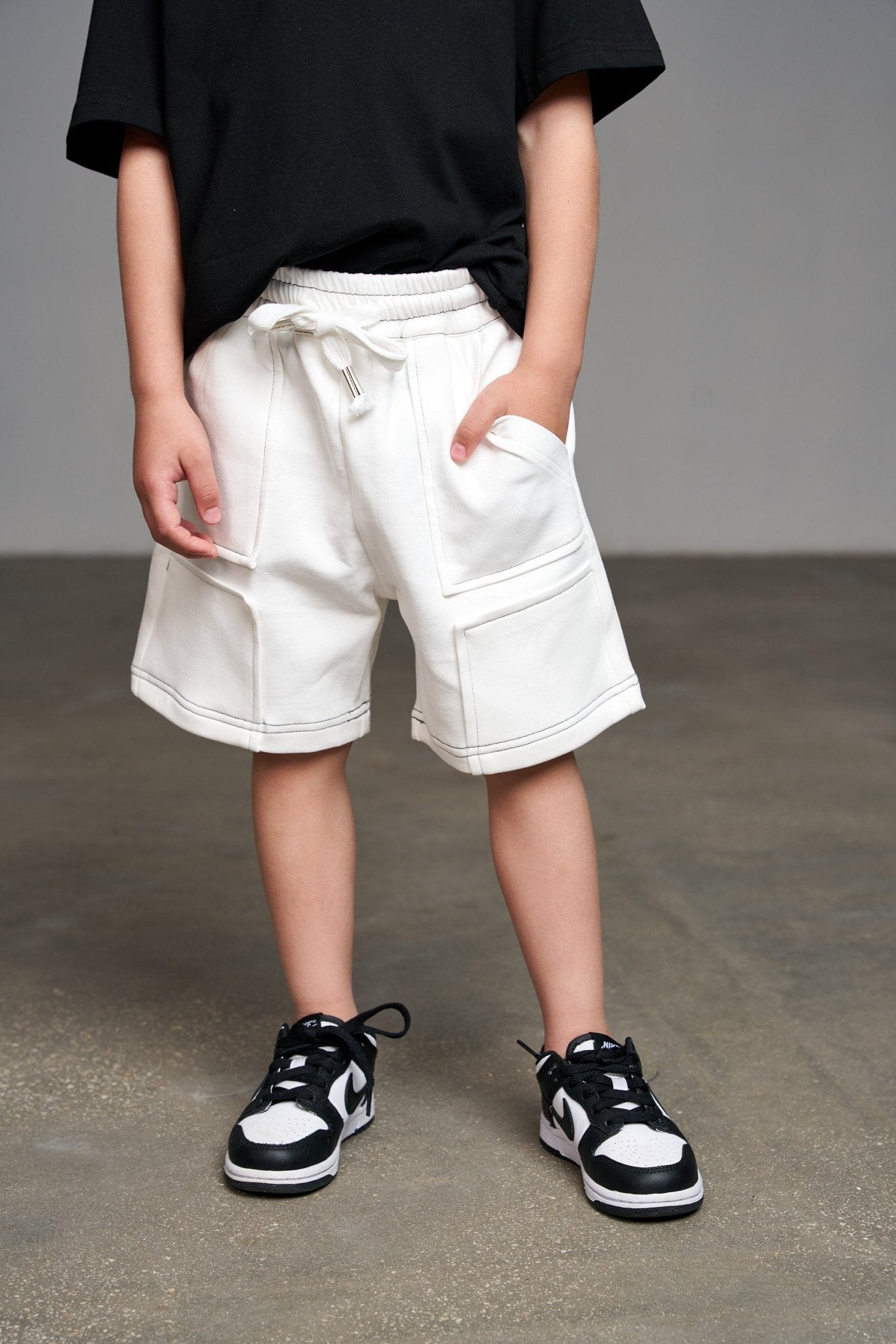 מכנס תיפורים קצר לבן - Hipster