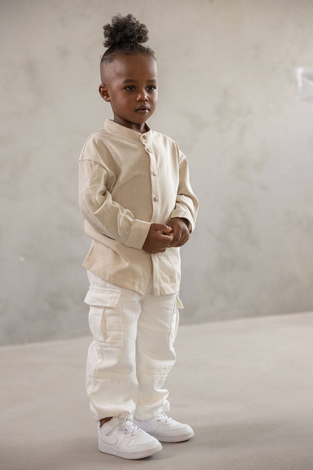 מכופתרת כותנה בז' - Hipster