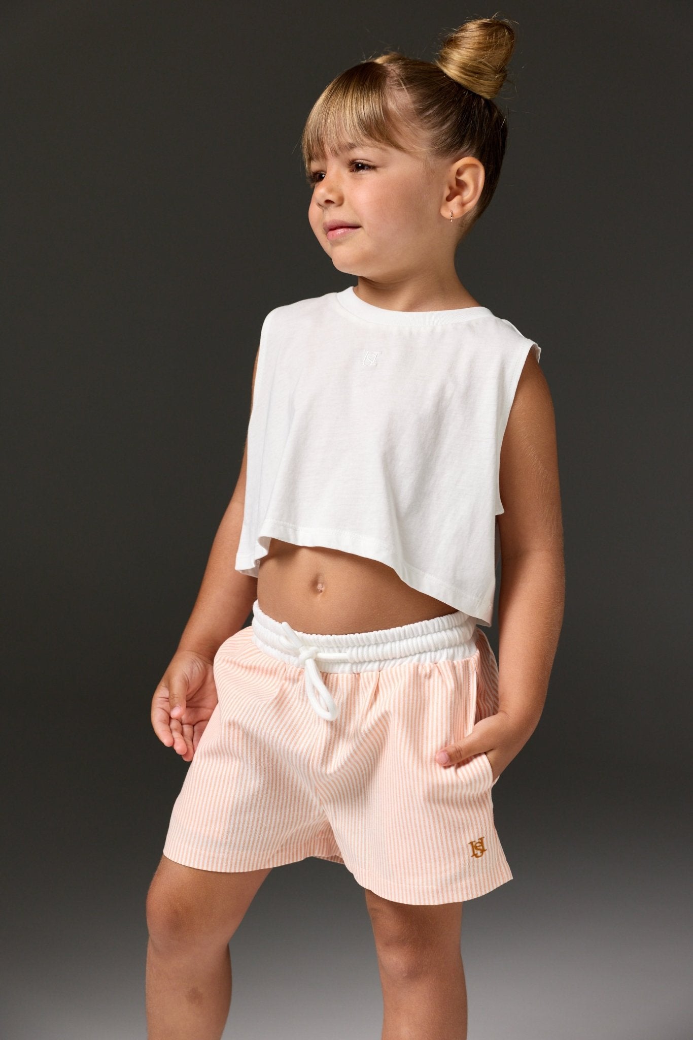 מכנס פסים כתום קצר - Hipster