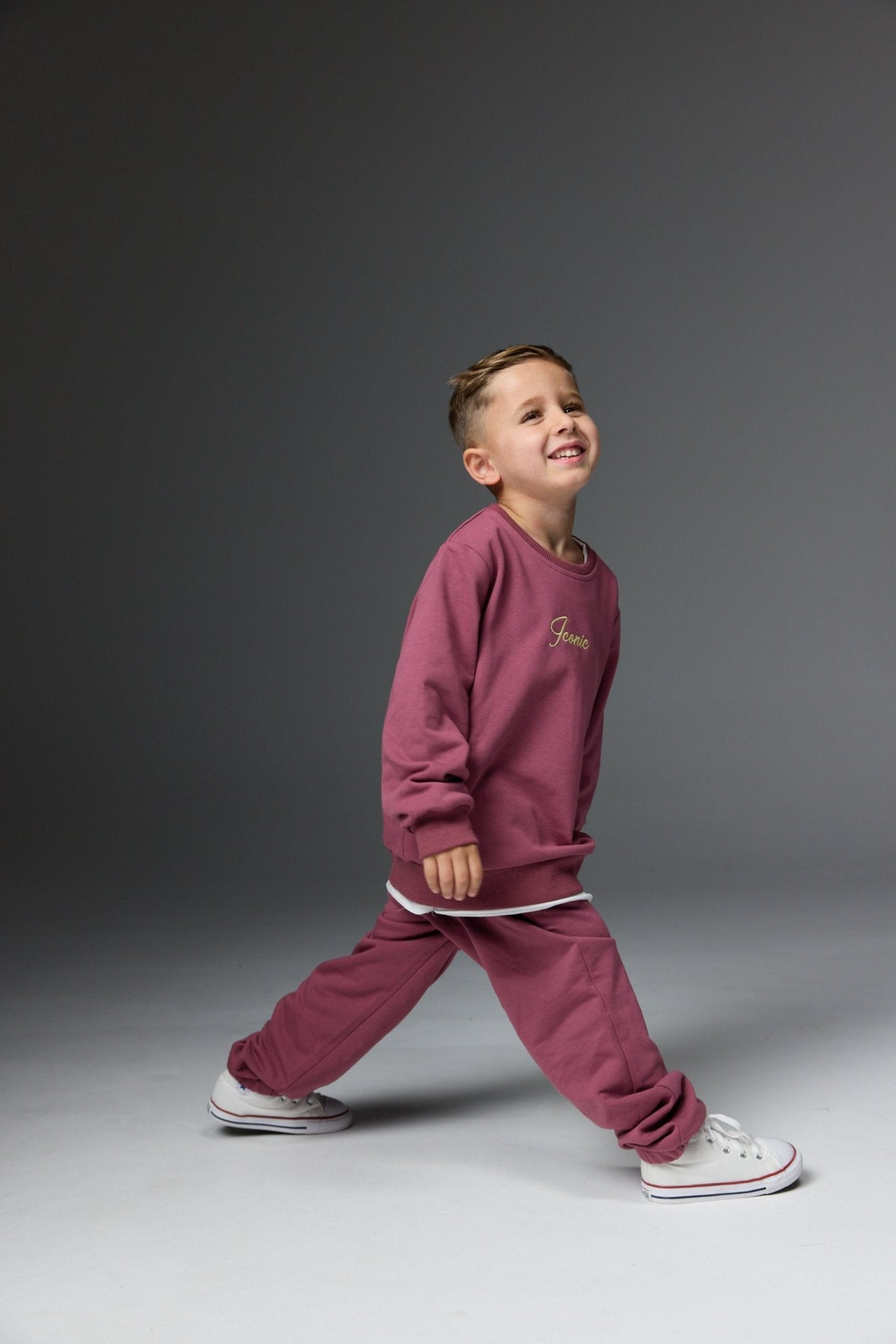 סוויטשרט אייקון סגול חציל - Hipster