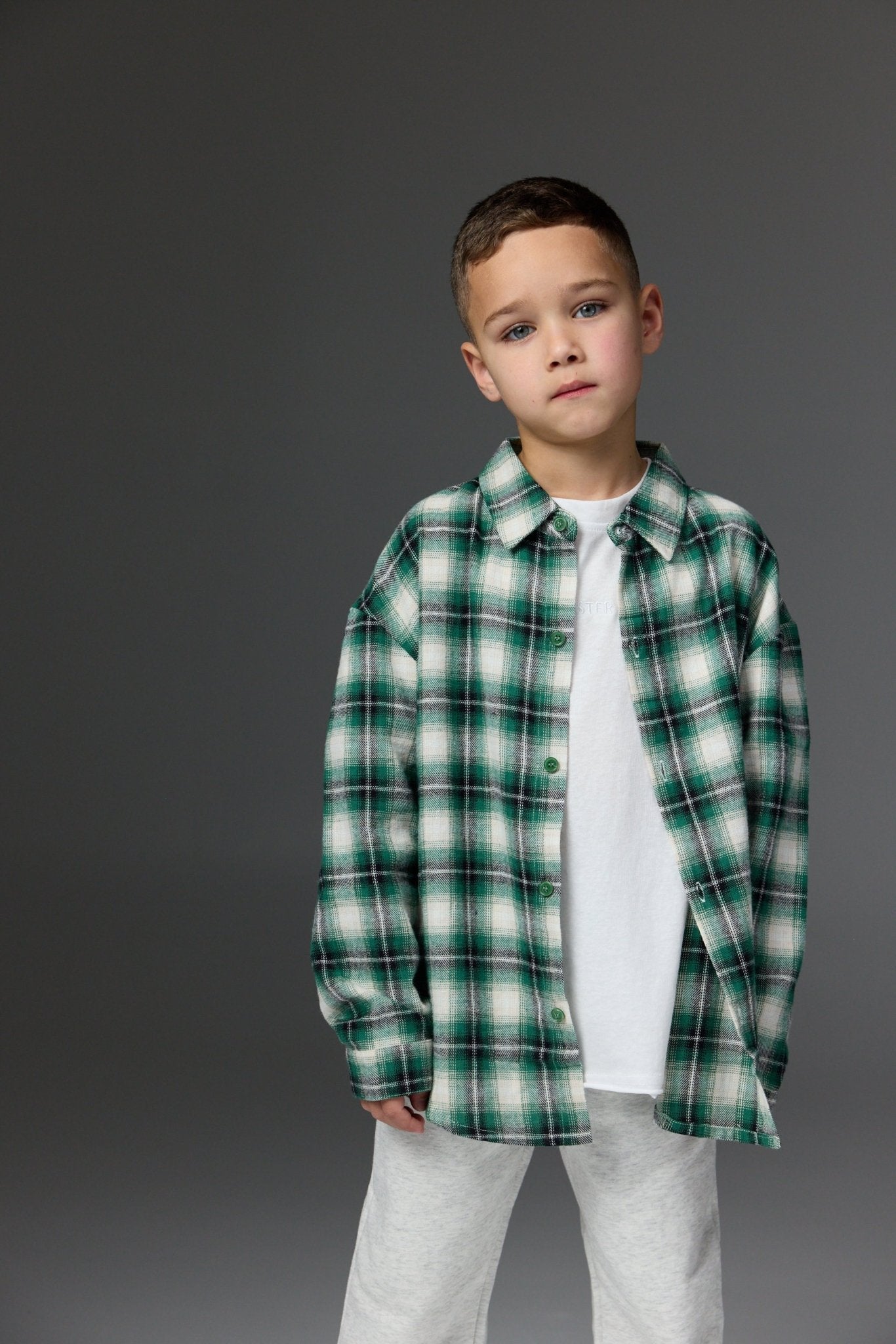 מכופתרת משבצות ירוקה - Hipster