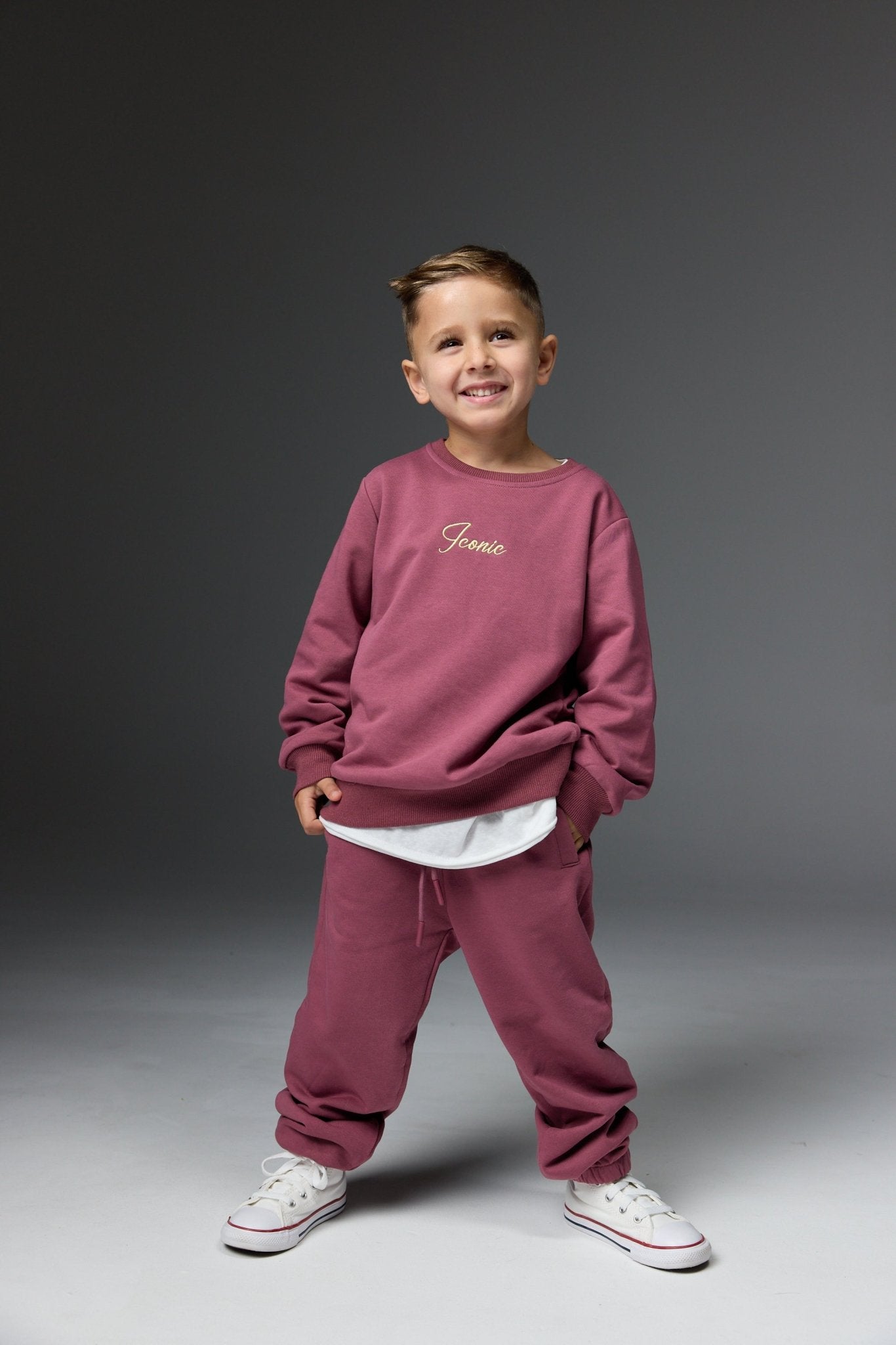 סוויטשרט אייקון סגול חציל - Hipster