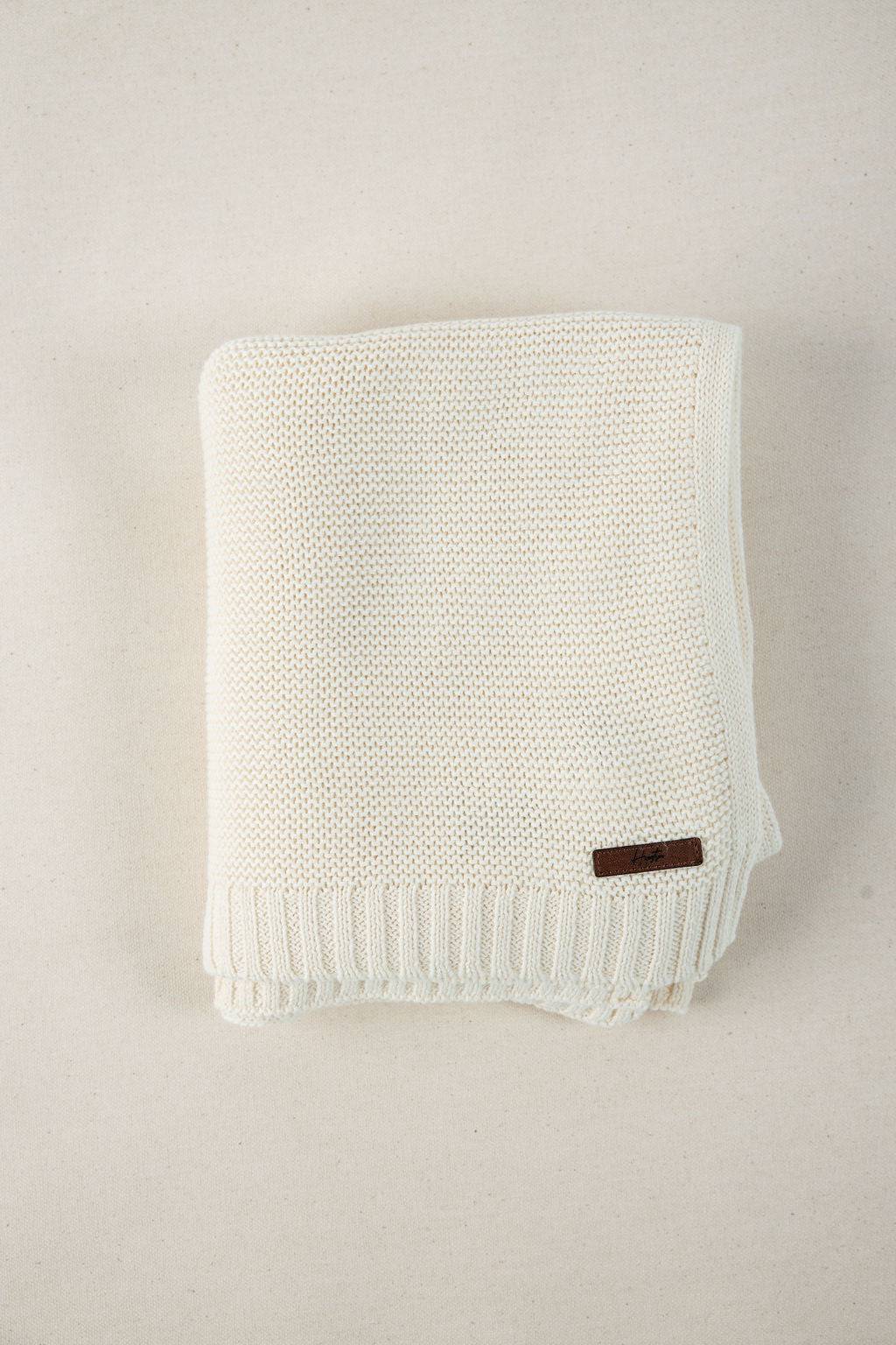 שמיכת סרוגה שמנת - Hipster