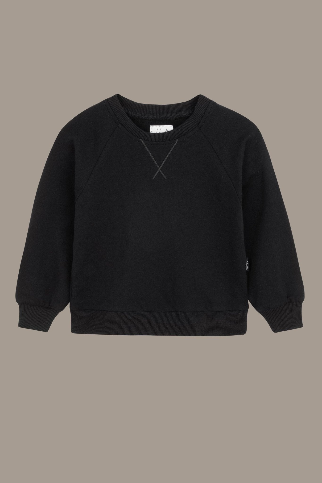 סוויטשירט בשילוב רקמה שחור - Hipster