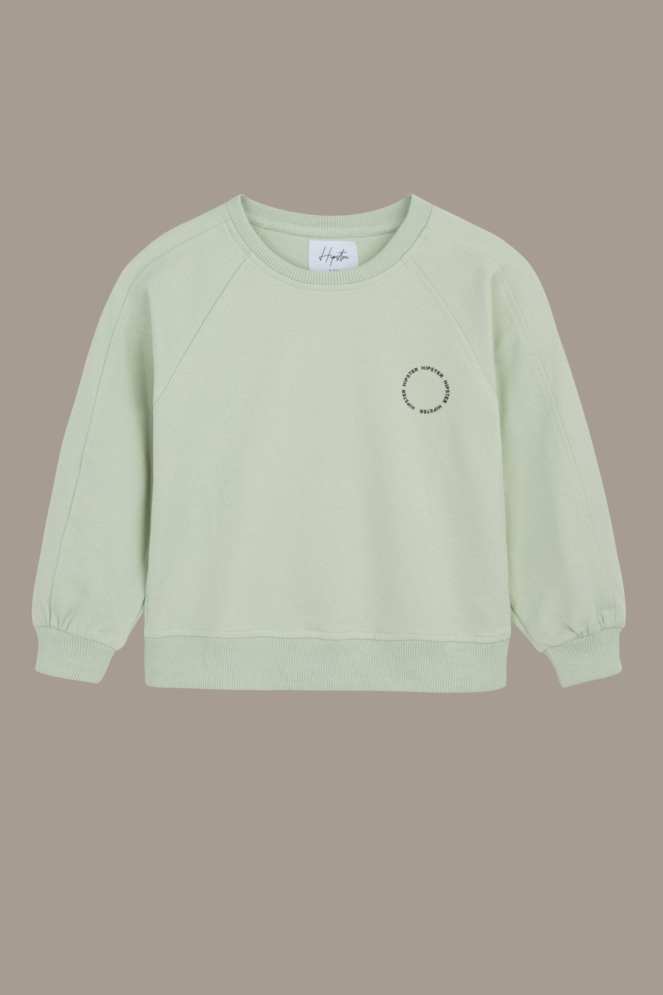 סוויטשירט עם הדפס עגול ירוק - Hipster