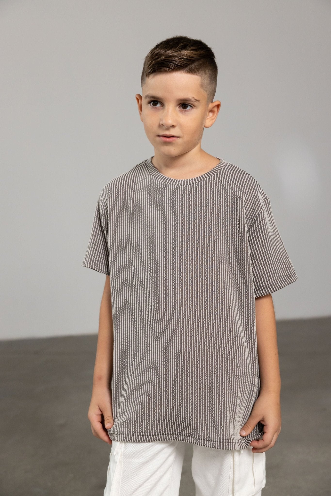 חולצת דניס אפור סגלגל - Hipster