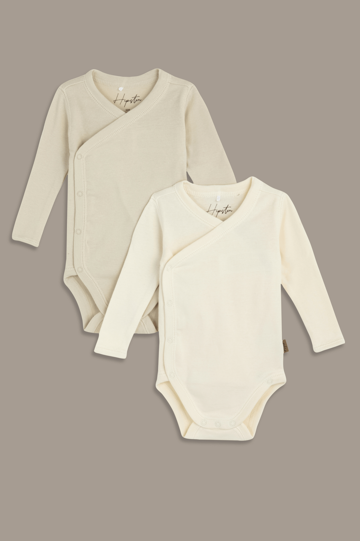 זוג בגדי גוף מעטפת ארוכים אבן/רקמה - Hipster