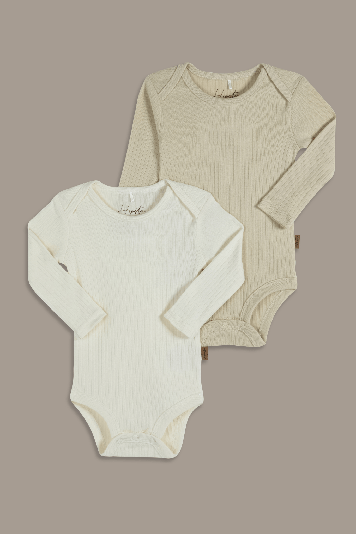 זוג בגדי גוף ריב ארוכים אבן רקמה - Hipster