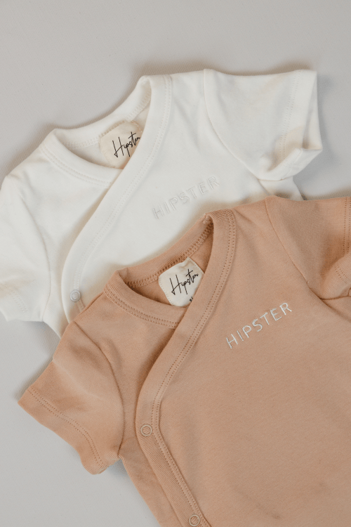 זוג בגדי גוף קצרים בז' - Hipster